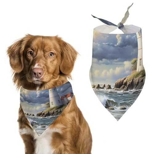 Hundehalstuch, dreieckig, waschbar, Polyester, niedliches Haustier-Bandana für mittelgroße und große Hunde, Welpen und Katzen Hundehalstuch, dreieckig, waschbar, Polyester, niedliches Haustier-Bandana für mittelgroße und große Hunde, Welpen und Katzen von VFMKT