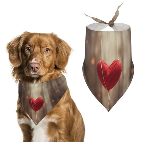 Hundehalstuch in Herzform auf Seil, dreieckig, waschbar, Polyester, niedliches Haustier-Bandana für mittelgroße und große Hunde, Welpen und Katzen Hundehalstuch in Herzform auf Seil, dreieckig, waschbar, Polyester, niedliches Haustier-Bandana für mittelgroße und große Hunde, Welpen und Katzen von VFMKT