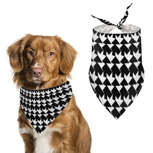 Hundehalstuch mit Hahnentrittmuster, dreieckig, waschbar, Polyester, niedliches Haustier-Bandana für mittelgroße und große Hunde, Welpen und Katzen, Schwarz Hundehalstuch mit Hahnentrittmuster, dreieckig, waschbar, Polyester, niedliches Haustier-Bandana für mittelgroße und große Hunde, Welpen und Katzen, Schwarz von VFMKT