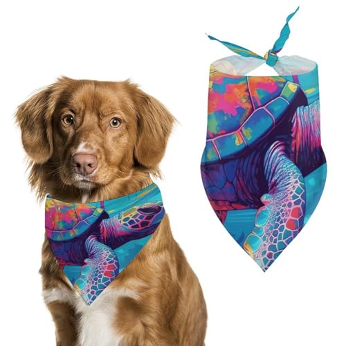 Hundehalstuch mit Schildkröte im blauen Wasser, dreieckig, waschbar, Polyester, niedliches Haustier-Bandana für mittelgroße und große Hunde, Welpen und Katzen Hundehalstuch mit Schildkröte im blauen Wasser, dreieckig, waschbar, Polyester, niedliches Haustier-Bandana für mittelgroße und große Hunde, Welpen und Katzen von VFMKT