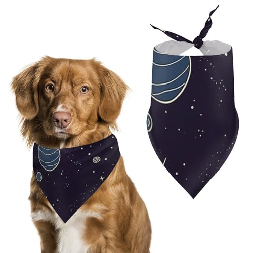 Hundehalstuch mit Weltraum-Stern-Muster, dreieckig, waschbar, Polyester, niedliches Haustier-Bandana für mittelgroße und große Hunde, Welpen und Katzen Hundehalstuch mit Weltraum-Stern-Muster, dreieckig, waschbar, Polyester, niedliches Haustier-Bandana für mittelgroße und große Hunde, Welpen und Katzen von VFMKT