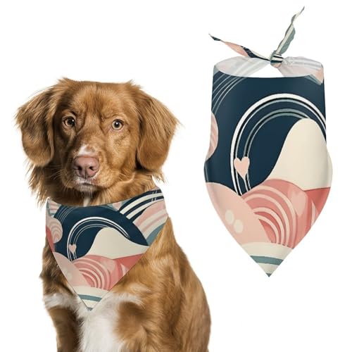Hundehalstuch mit abstrakter Linienzeichnung, dreieckig, waschbar, Polyester, niedliches Haustier-Bandana für mittelgroße und große Hunde, Welpen und Katzen von VFMKT