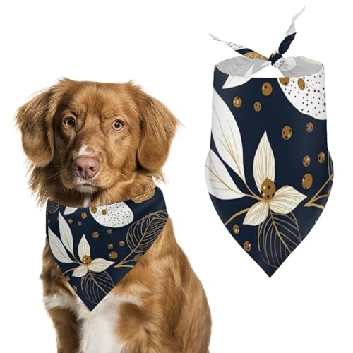 Leaves and Berries Hundehalstuch, dreieckig, waschbar, Polyester, niedliches Haustier-Bandana für mittelgroße und große Hunde, Welpen und Katzen von VFMKT
