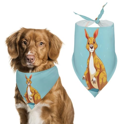 Lustiges Hundehalstuch mit Cartoon-Känguru-Zoo-Motiv, dreieckig, waschbar, Polyester, Hunde-Lätzchen, niedliches Haustier-Bandana für mittelgroße und große Hunde, Welpen und Katzen Lustiges Hundehalstuch mit Cartoon-Känguru-Zoo-Motiv, dreieckig, waschbar, Polyester, Hunde-Lätzchen, niedliches Haustier-Bandana für mittelgroße und große Hunde, Welpen und Katzen von VFMKT