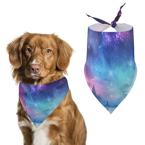 Northern Lights Hundehalstuch, dreieckig, waschbar, Polyester, niedliches Haustier-Bandana für mittelgroße und große Hunde, Welpen und Katzen Northern Lights Hundehalstuch, dreieckig, waschbar, Polyester, niedliches Haustier-Bandana für mittelgroße und große Hunde, Welpen und Katzen von VFMKT