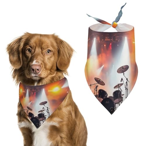 Rock Concert Stage Hundehalstuch, Dreieckstuch für Hunde, waschbar, Polyester, niedliches Haustier-Bandana für mittelgroße und große Hunde, Welpen und Katzen von VFMKT