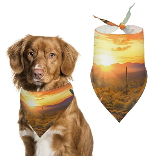 Saguaros Hundehalstuch, dreieckig, waschbar, Polyester, niedliches Haustier-Bandana für mittelgroße und große Hunde, Welpen und Katzen Saguaros Hundehalstuch, dreieckig, waschbar, Polyester, niedliches Haustier-Bandana für mittelgroße und große Hunde, Welpen und Katzen von VFMKT