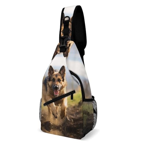 VFMKT Umhängetasche für den deutschen Schäferhund, wasserdicht, leicht, Crossbody-Brusttasche, lässig, Reisen, Wandern, Tagesrucksack für Damen und Herren, Stil, 38 x 20 cm VFMKT Umhängetasche für den deutschen Schäferhund, wasserdicht, leicht, Crossbody-Brusttasche, lässig, Reisen, Wandern, Tagesrucksack für Damen und Herren, Stil, 38 x 20 cm von VFMKT