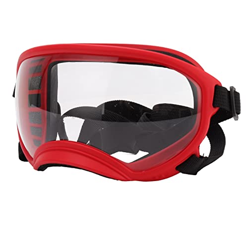 Hundebrille, Winddicht, UV-beständig, Staubdicht, Verstellbarer Riemen, Hundesonnenbrille, Sicherheitsbrille für Große Rassen, Schützende Körperausrüstung (Roter Rahmen) von VGEBY