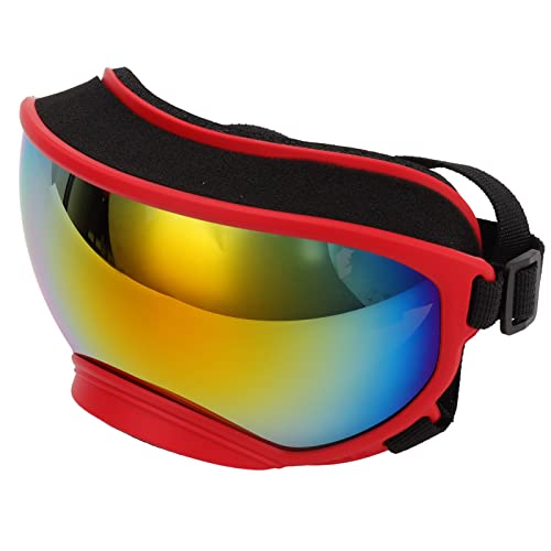 Hundebrille, Winddicht, UV-beständig, Staubdicht, Verstellbarer Riemen, Hundesonnenbrille, Sicherheitsbrille für Große Rassen, Schützende Körperausrüstung (roter Rahmen, rote von VGEBY