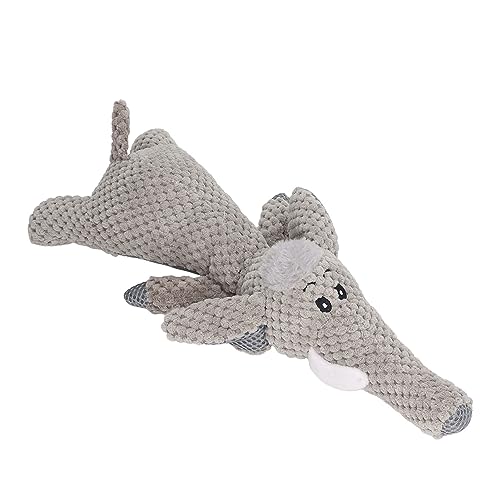 VGEBY Hunde-Plüschspielzeug, Zahnungslindernd, Angstlösend, Quietschend, Weich, Langlebig, Gefülltes Kauspielzeug für Kleine/mittelgroße Hunde (Elefant) von VGEBY
