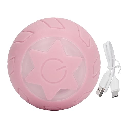 VGEBY Intelligenter Spielzeugball für Haustiere, ABS und Silikon, Automatisches Rollspielzeug für Katzen, Interaktiver Ball für zu Hause (Rosa) von VGEBY