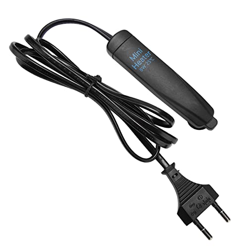 VGEBY Mini-Heizung für Aquarien, Bruchsicher, Konstante Temperatur, Anti-Trocken-Sicherheitsschutz, Saugnapf-Design, 220 V EU-Stecker (8W) von VGEBY