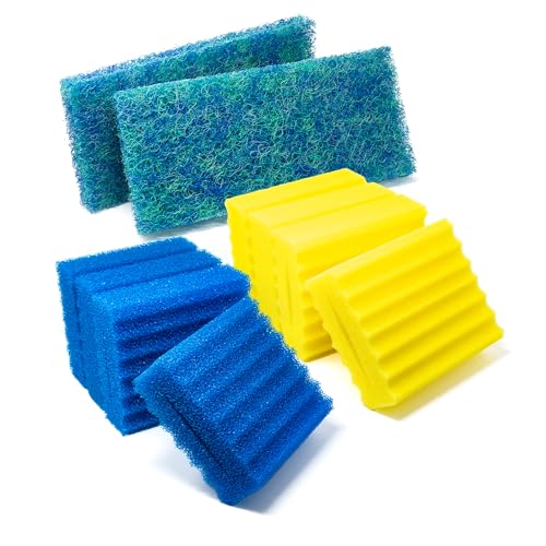 VIALIA 10er Set Filterschwämme, Ersatzteile für Kammerfilter OTF 16000 und CBF-350B, 4 Blaue und 4 gelbe Schwämme, 22,5x20x8,5 cm, 2 Japanmatten VIALIA 10er Set Filterschwämme, Ersatzteile für Kammerfilter OTF 16000 und CBF-350B, 4 Blaue und 4 gelbe Schwämme, 22,5x20x8,5 cm, 2 Japanmatten von VIALIA
