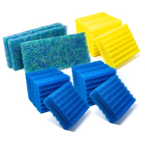 VIALIA 15x Filterschwämme Ersatzteil Set für Kammerfilter CBF-550B, 8 Blaue und 4 gelbe Schwämme, 3 Japanmatten, 22,5x20x8,5 cm pro Schwamm, hohe Wasserdurchlaufmenge, einfache Reinigung VIALIA 15x Filterschwämme Ersatzteil Set für Kammerfilter CBF-550B, 8 Blaue und 4 gelbe Schwämme, 3 Japanmatten, 22,5x20x8,5 cm pro Schwamm, hohe Wasserdurchlaufmenge, einfache Reinigung von VIALIA