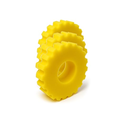 VIALIA 3 biologische Filterschwämme, Ersatzteil Set für Druckteichfilter CPF-1500, 3 gelbe Schwämme, Ø 19 cm, hohe Wasserdurchlaufmenge, einfache Reinigung von VIALIA