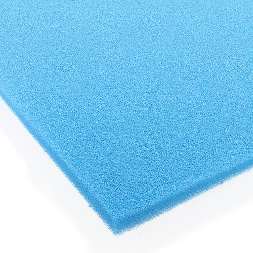 VIALIA Filterschaum blau 50x50x2 cm PPI 30 fein, Filtermatte Teich und Aquarium, zuschneidbar, zur optimalen Verwendung als Filtermedium in Teichfiltern von VIALIA