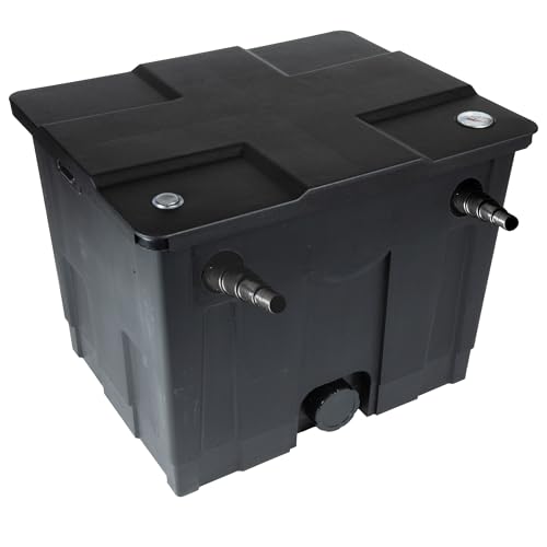 VIALIA Kammerfilter MBF - 350, Teichfilter für Teiche bis zu 12.000 L, max. Durchflussrate 8.000 Liter/Stunde, Biofilter zur Säuberung und Pflege des Teichs von VIALIA