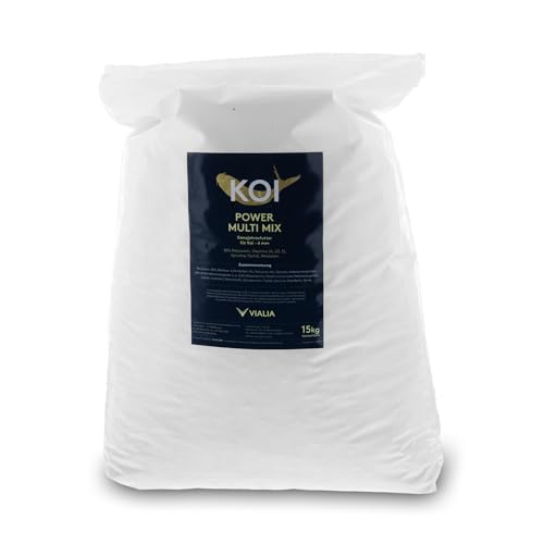 VIALIA Koi Futter Multi Mix, 15 kg Koifutter 6 mm Durchmesser, schwimmendes Fischfutter für Koi und Teichfische, mit Lachsöl, Spirulina, Astaxanthin und Wheatgerm VIALIA Koi Futter Multi Mix, 15 kg Koifutter 6 mm Durchmesser, schwimmendes Fischfutter für Koi und Teichfische, mit Lachsöl, Spirulina, Astaxanthin und Wheatgerm von VIALIA