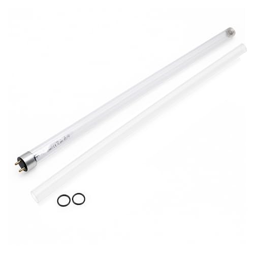 VIALIA UVC-TL Lampe SB 752 55 Watt inkl. Quarzglasröhre und 2 O-Ringen, UVC-Klärer mit Zubehör, zur Säuberung und Pflege des Teichs von VIALIA