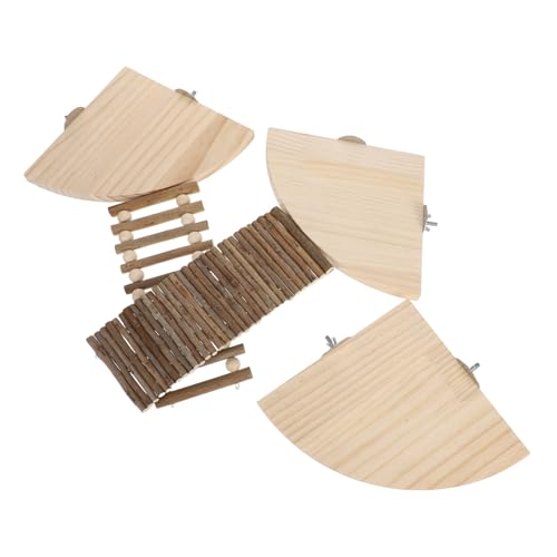 1Satz Hamster Spielplatz aus Holz für Kleine Haustiere Kletterplattform für Rennmäuse und Zwerghamster Robuster Holzaufbau Fördert Aktivität und Erkundung Teiliges von VICASKY