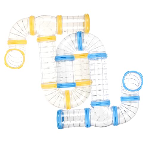 2Sätze Hamster Tunnelset Teiliges DIY Rohrsystem für Hamsterkäfige Transparente Verbindungstunnel für Erkundung Sicher und Langlebig für Kleine Haustiere von VICASKY