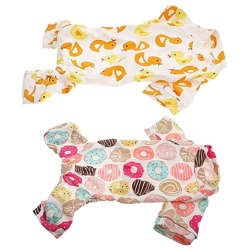 2Stücke Baumwoll Pyjama für Haustiere Hundekleidung für Süßes Design für Kleine und Fotomöglichkeit Atmungsaktiv und Langlebig von VICASKY