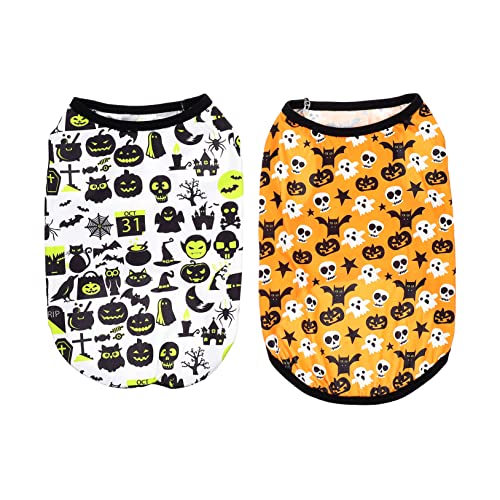 2Stücke Halloween Haustierweste Dekorative Hundekleidung für Halloween Feiern Bequemes Kostüm für Kleine und Welpen Schwarzes Design für Partys 2Stücke Halloween Haustierweste Dekorative Hundekleidung für Halloween Feiern Bequemes Kostüm für Kleine und Welpen Schwarzes Design für Partys von VICASKY