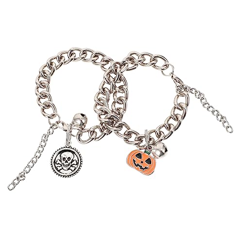 2Stücke Halloween Hundehalsband mit Verstellbarem Design Schädel und Kürbis für Kleine bis Mittelgroße und Katzen Stilvolle für Partys 2Stücke Halloween Hundehalsband mit Verstellbarem Design Schädel und Kürbis für Kleine bis Mittelgroße und Katzen Stilvolle für Partys von VICASKY