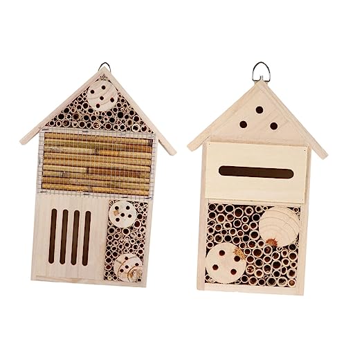 2Stücke Holz Bienenhaus Dekorative Insektenbehausung Kreatives Gartenaccessoire für Wildbienen Montiert Geliefert 2Stücke Holz Bienenhaus Dekorative Insektenbehausung Kreatives Gartenaccessoire für Wildbienen Montiert Geliefert von VICASKY