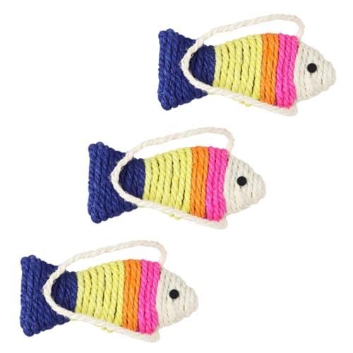 3Stücke Katzen Kratzbrett Fischform aus Sisal Hochwertiges Kratzspielzeug für Katzen und Kätzchen Fördert Gesunde Krallen und Schützt Möbel Zufällig von VICASKY