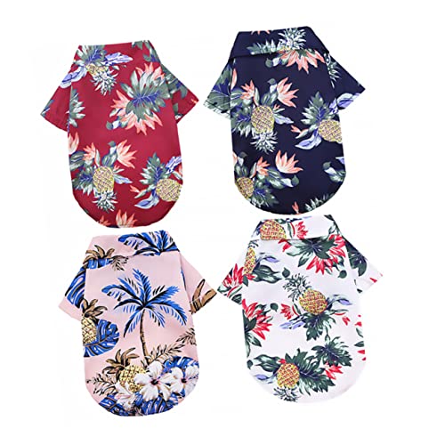 4 Stück Teiliges Hawaii Hemd für Katzen Atmungsaktive Sommerliche Strandmode mit Ananas Print für Camping 4 Stück Teiliges Hawaii Hemd für Katzen Atmungsaktive Sommerliche Strandmode mit Ananas Print für Camping von VICASKY