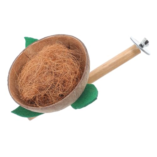 Kokosnussschalen Vogelsitzstange für Kleine Holzdesign für Kanarienvögel Sittiche und Nymphensittiche Einfache Installation und Anregende Kokosnussschalen Vogelsitzstange für Kleine Holzdesign für Kanarienvögel Sittiche und Nymphensittiche Einfache Installation und Anregende von VICASKY