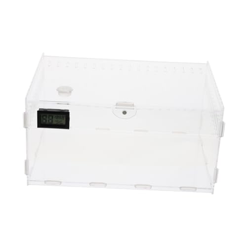 Transparente Reptilienbox aus Robustem Multifunktionaler Terrarienkäfig für Schlangen Eidechsen Frösche und Kleine Schildkröten mit Hygrometer von VICASKY