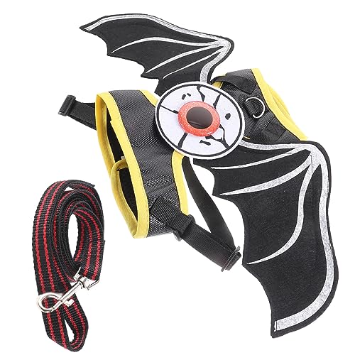 VICASKY 1 Satz Halloween Katzen Geschirr mit Leine Bat Style Katzenharnisch für Kleine und Mittelgroße Katzen Vielseitig Einsetzbar für und Partys aus Strapazierfähigem Filzmaterial Leine von VICASKY