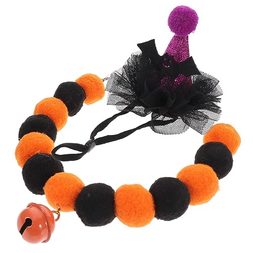 VICASKY 1 Satz Halloween Katzenkostüm Teiliges Kragen und Hut für Kleine Haustiere aus Strapazierfähigem Material Bequem für Halloween Geburtstagsfeiern und Cosplay von VICASKY