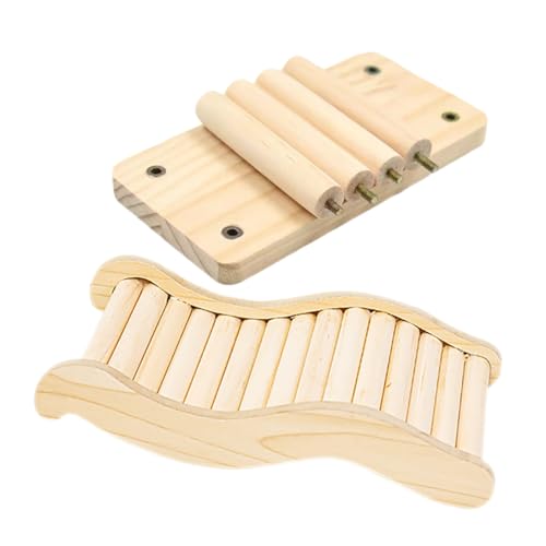 VICASKY 1 Set Holzplattform Und Leiter-Set – Kletter- Und Ruheplattform Für Hamster, Meerschweinchen, Kauspielzeug, Käfigzubehör Für Hamster, Rennmäuse Und Mäuse von VICASKY