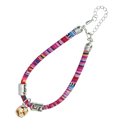 VICASKY 1 Stück Bohemian Katzenhalsband mit Glocke Verstellbares Ethnisches Design Sicherer Sicherheitsverschluss für Haustiere Modisches Zubehör von VICASKY