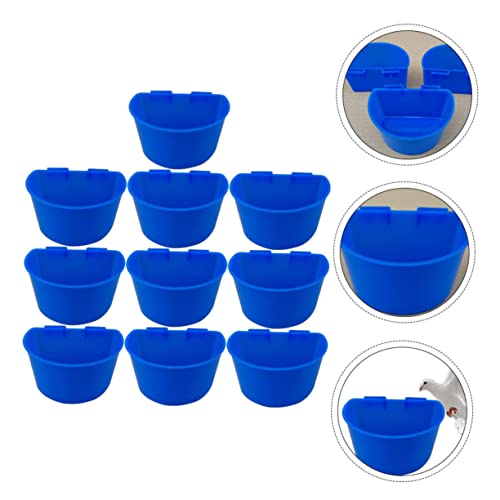 VICASKY 10 Stück Tauben futternapf aus Dickem Kunststoff Halbrunde Futter Wasserschale Langlebig Leicht zu Reinigen für Käfige und Vogeltränken Geeignet von VICASKY