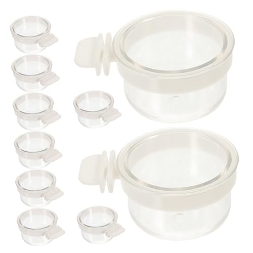 VICASKY 10 Stück Teiliges Abnehmbarer Transparenter Futternapf Acryl für Vögel Hängender Wasserspender für Papageien Kanarienvögel und Kleine Vögel Einfach zu Reinigen und Sicher zu VICASKY 10 Stück Teiliges Abnehmbarer Transparenter Futternapf Acryl für Vögel Hängender Wasserspender für Papageien Kanarienvögel und Kleine Vögel Einfach zu Reinigen und Sicher zu von VICASKY
