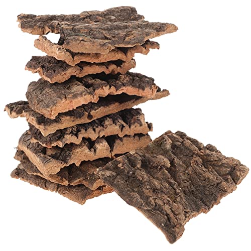 VICASKY 10 Stück Teiliges Korkrinden Set für Reptilien Kletterplattform für Schildkröten und Schlangen Naturlook für Terrarien Hochwertige Langlebige Dekoration für Tierfreunde von VICASKY