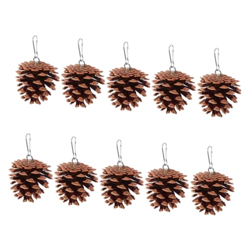 VICASKY 10 Stück Teiliges Papageienspielzeug aus Natürlichen Kiefernzapfen Kauspielzeug für Mittlere Vögel Beak Grinding Vogelkäfig Zubehör zum Aufhängen Fördert Schnabelpflege und von VICASKY