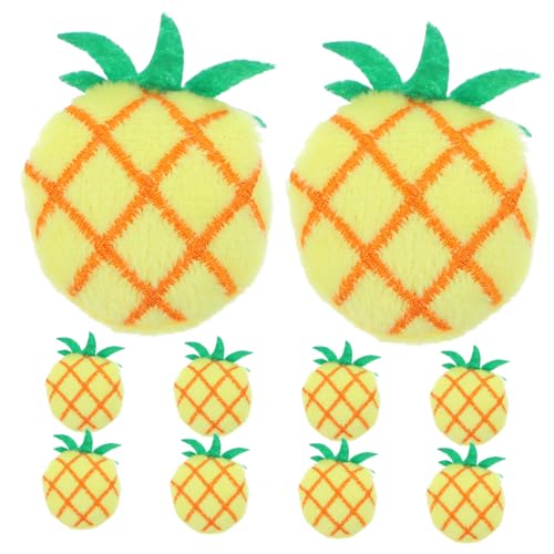 VICASKY 10Stücke Teiliges Katzenminze Plüschspielzeug Simulierte Ananas für Haustiere Sicheres Kauspielzeug Attraktives Design für Interaktives und Stärkt die Bindung zu Ihrer von VICASKY