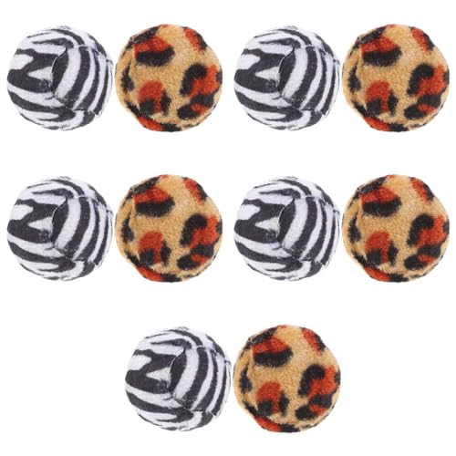 VICASKY 10er Set Interaktive Katzenbälle – Leopard Design Für Kätzchen - Hunde Und Welpen – Ideales Jagd- Und Trainingsspielzeug Indoor Spaß VICASKY 10er Set Interaktive Katzenbälle – Leopard Design Für Kätzchen - Hunde Und Welpen – Ideales Jagd- Und Trainingsspielzeug Indoor Spaß von VICASKY