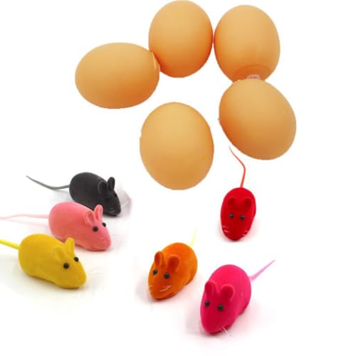 VICASKY 12 Stück Teiliges Plüsch Mäuse für Katzen und Hunde Bunte Cartoon Kuschelmäuse zur Beschäftigung und Kratzschutz Fördert Geistige und Körperliche Aktivität von VICASKY