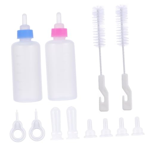 VICASKY 12Stücke Haustier Fütterungsflasche Set Teilig Milchfütterung für Welpen Kätzchen und Andere Neugeborene Sicher und Langlebig Einfache für Tierbabys von VICASKY