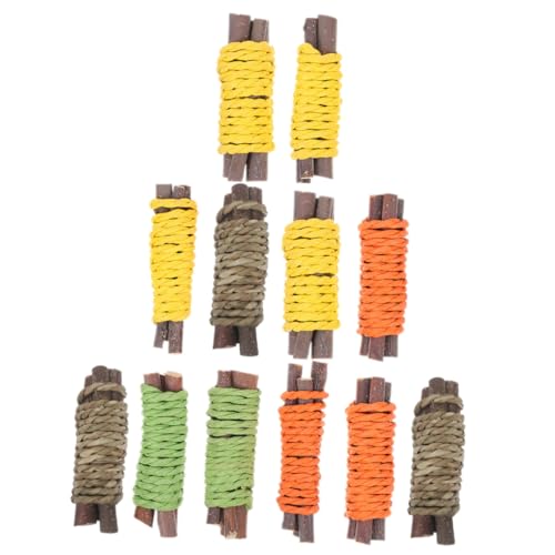 VICASKY 12Stücke Kauspielzeug für Hamster Holzperlen Rotationsleiter Snacks für Haustiere Beißspielzeug Zahngesundheit für Kleintiere Langlebig und Spielerisch von VICASKY