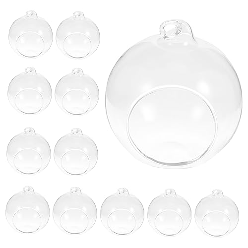 VICASKY 12Stücke Mikrolandschaft Glasvasen für Hängende Terrarien Transparentes Design für Sukkulenten Blumenvase zur Raumdekoration für Pflanzenliebhaber von VICASKY