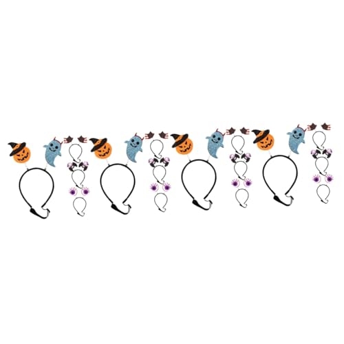 VICASKY 16 Stck. Teiliges Halloween Haustier Haarschmuck Verkleidung für Hunde mit Hexenhut Katzen Augenball und Kürbis für Partys und Fotoshootings von VICASKY