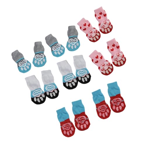 VICASKY 16 Stück Teiliges Hundesocken aus Baumwolle rutschfest Elastischer Schützend und Warm Geeignet für Kleine Hunde und Katzen für Winter Party und Indoor Nutzung von VICASKY
